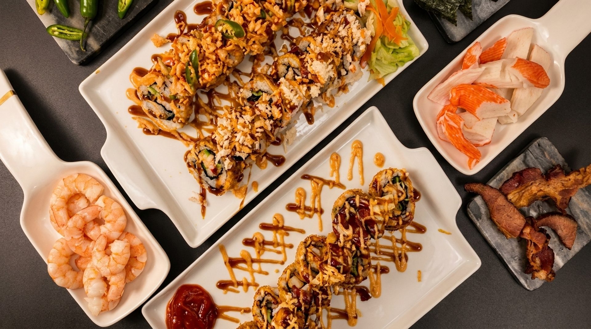 Rolls, Shrimp — The Full Spread